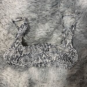 Xhilaration Black and White Snakeskin Bikini Top